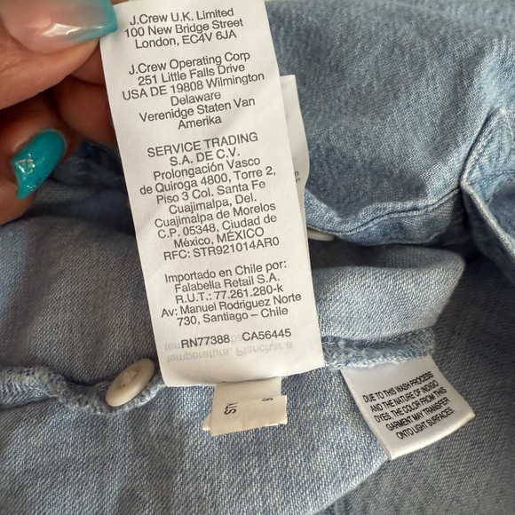 Madewell Popover Top Womens Emmie Wash Denim Shirred Long Sleeve Size XXS - Picture 13 of 14